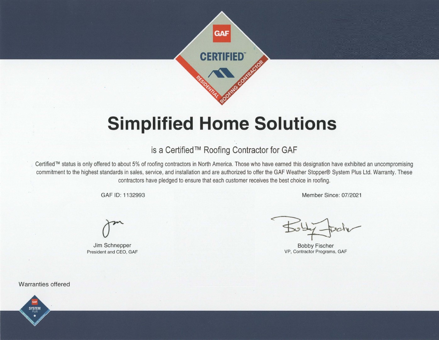 GAF Preferred Contractor 